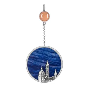 925 Sterling Silver Natural Aventurine Florence Cathedral Stone Pendant For Women Jewelry Wholesale