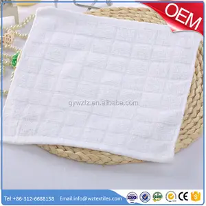 25x25cm White 100% Cotton Check Towel For Kuwait Airways