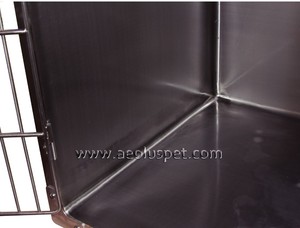 KA-509 toptan dayanıklı Pet kafesleri yuvarlak köşeli hastane büyük paslanmaz çelik köpek kafesleri ayırıcı ile - Product Image 6