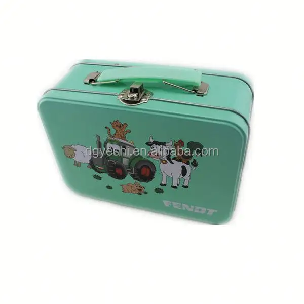 Food safe cookie handle lunch tin box for hasbro