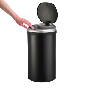 T130 <strong>Black</strong> Stainless Steel Kitchen Hotel One Touch Press Button Metal Waste <strong>Bin</strong> for Sale - Product Image 1