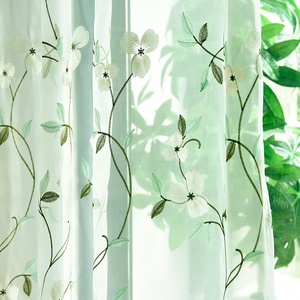 MOQ basso di Stile Cinese Traslucido Floreale Ricamato Giallo Finestra Sheer <span class=keywords><strong>Tende</strong></span> Voile <span class=keywords><strong>Per</strong></span> Balcone Banchetto di Nozze <span class=keywords><strong>Sala</strong></span> - Product Image 3
