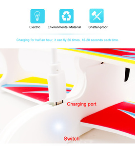Bambini DIY biplano aliante EPP schiuma lancio a mano aereo ricaricabile modello elettrico giocattoli alimentato aereo volante - Product Image 3