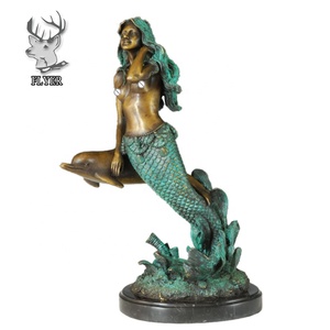 Statue de sirène en bronze coulé, sculpture de sirène murale 3D en bronze à vendre - Product Image 6