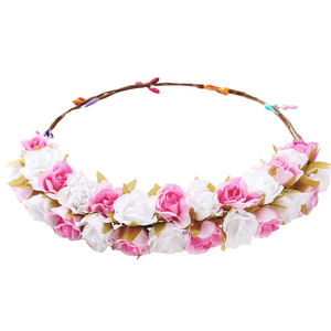 Amor Sweety mujeres <span class=keywords><strong>niñas</strong></span> novia Rosa flor corona Boho Floral tocado reina corona <span class=keywords><strong>para</strong></span> fiesta <span class=keywords><strong>de</strong></span> <span class=keywords><strong>boda</strong></span> - Product Image 4