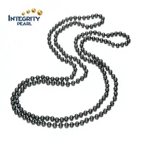 6 milímetros shell pérola colar 47 polegadas tahiti preto cor longo shell pérola artificial colar de pérolas