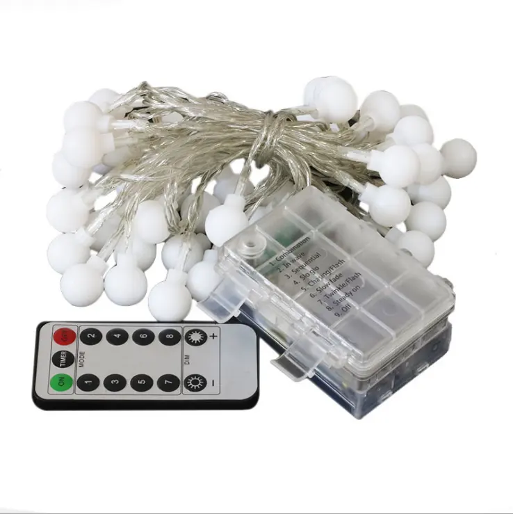 Outdoor Waterproof remote battery operated 50 led ball globe Christmas string light FOR wedding,holiday,home decoration