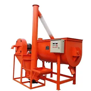 Hot sale 1-2T/H capacity horizontal ribbon goat cattle feed mineral mixer for farm