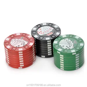 Sáng Tạo 3 Phần Poker Chip Phong Cách Kim Loại Kẽm Hợp Kim Herb Grinder 42 Mét Nhiều Màu Thuốc Lá Gia Vị Thuốc Hút Máy Nghiền