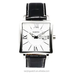 Rvs Classic Horloge Mannen Vierkant Hoge Kwaliteit Horloge Voor Mannen Movt Black Seiko Fashion Quartz Horloges