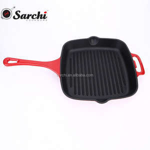 Wholesale Steak <strong>Grill</strong> Plate BBQ Enameled Cast Iron Metal <strong>Grill</strong> <strong>Pan</strong> - Product Image 1