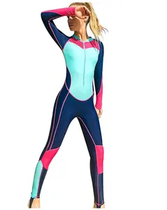 Women's Full Body Swimsuit Rash Guard One Piece Long Sleeve Long