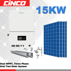 15kw mono poly panneau solaire et trois phase onduleur grille liée système pour Panneau Solaire Kits de montage - Product Image 1