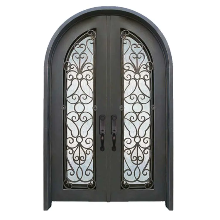 Porte d'entrée de maison de luxe, design de porte extérieure en métal et acier, à vendre,