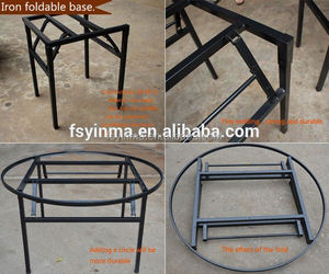 High Quality Foshan Furniture 10 People Folding Plastic Round <strong>Table</strong> <strong>Foldable</strong> <strong>Leg</strong> Wedding Dining Banquet <strong>Table</strong> for Outdoor - Product Image 5