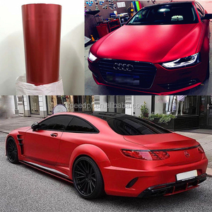 Envoltura de vinilo cromado metálico satinado mate cambio de color rojo fresco para coche nuevo - Product Image 2