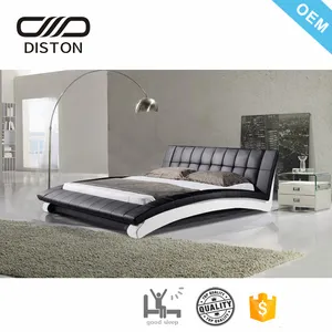 현대 유로 디자인 웨이브 모양 PU 침대 프레임 저렴한 판매