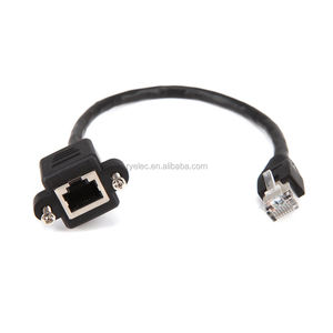 RY Cat5e Blindé RJ45 Mâle Femelle prise Ethernet Réseau Vis Montage sur Panneau Extension RJ45 Pigtail Câble 20cm - Product Image 1