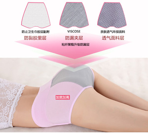 Ropa interior de fibra de bambú linda chica elegante Push up a prueba de fugas bragas menstruales - Product Image 4