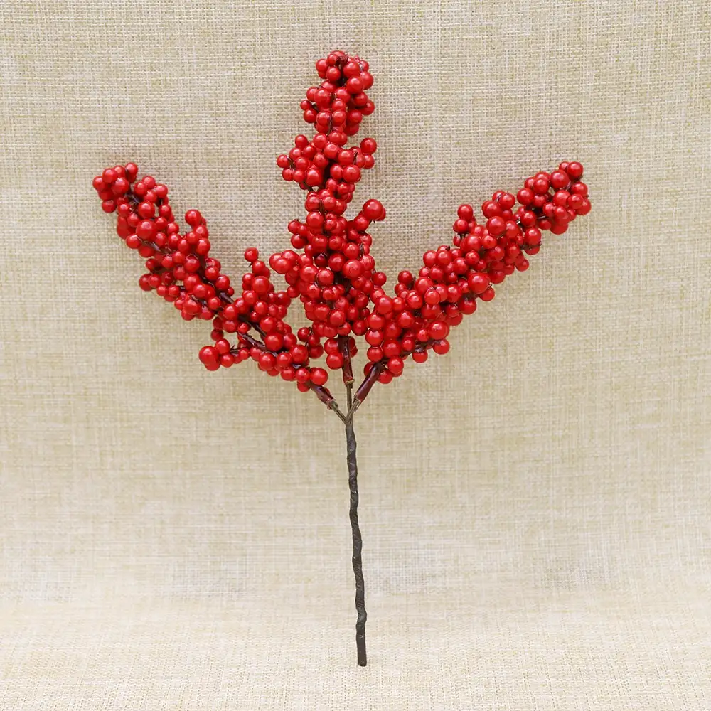 artificial red berries christmas pick decorations