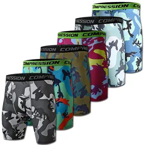 Men Camouflage Base Layer Under Short Pants Running Tight Trousers Quick Dry Compression Shorts