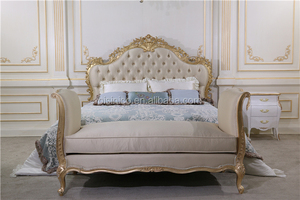 <span class=keywords><strong>Lit</strong></span> à baldaquin en bois massif sculpté antique <span class=keywords><strong>de</strong></span> style européen classique, blanc neige, pour mariage BF05-YS033 - Product Image 6