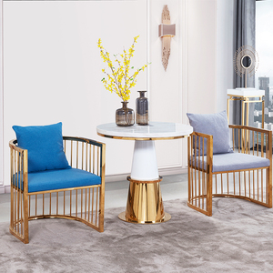 Custom Simple Modern Stainless Steel Frame Designer <strong>White</strong> Coffee <strong>Tables</strong> Furniture Round Marble <strong>End</strong> <strong>Table</strong> - Product Image 5