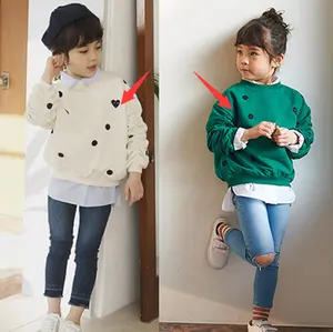 New Premium Children's Korean Design No Brand Name Dotted Hoodies Without Pockets