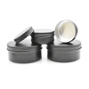 empty round 10g 15g 20g 30g 50g 60g 100g 150g matte black aluminum tin cans for cosmetic scent candles