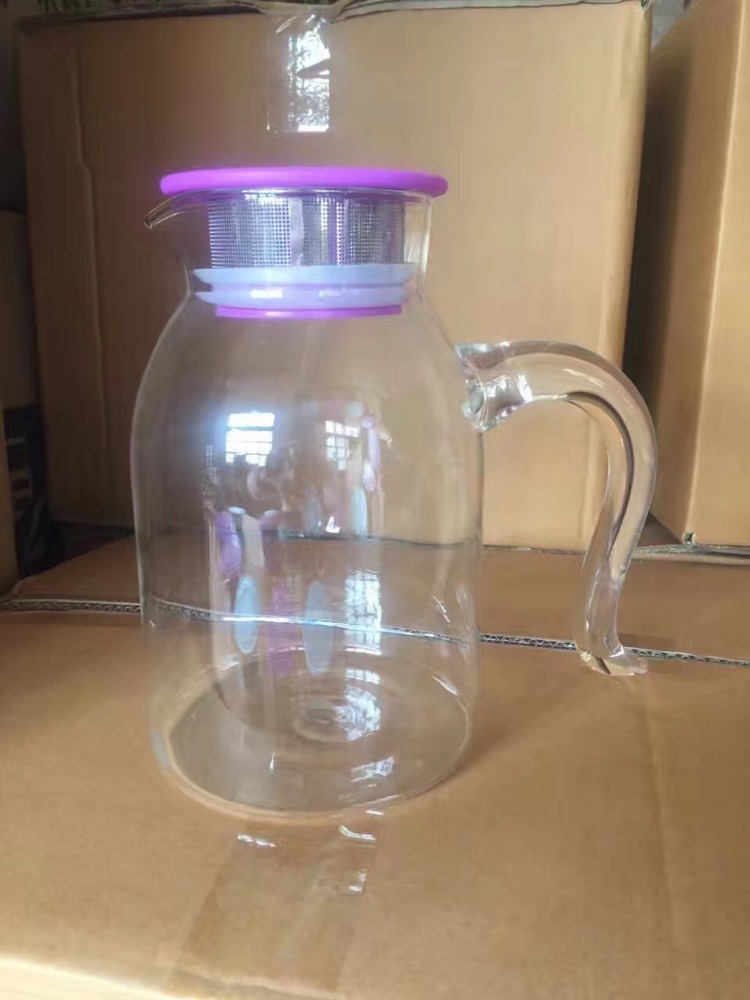 Haonai 60 Ounces Glass Water Pitcher with Lid, Hot/Cold Water Jug, Juice and Iced Tea Beverage Carafe