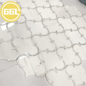Arabesk Kabuğu Inci Çini annesi mix Fener Beyaz Su Jeti Mermer Mozaik - Product Image 1