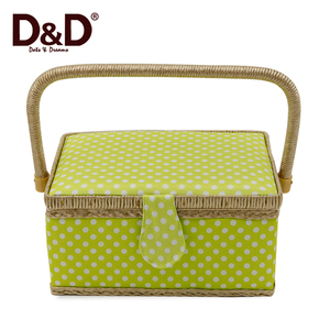 D & D Boîte à <span class=keywords><strong>couture</strong></span> en tissu polyester et bois multifonctionnelle faite à la main Panier de rangement Vente en gros à usage domestique Construction en corde de coton - Product Image 2