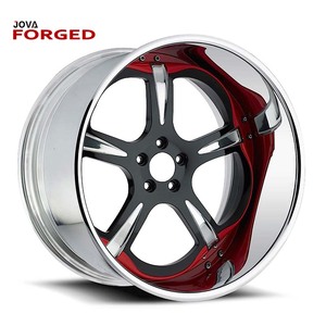 Voiture Noir Et Rouge 15 Pouce 5 Trou Roues Une Meilleure <span class=keywords><strong>Performance</strong></span> Forgé 5 Lug Alliage Jantes - Product Image 1