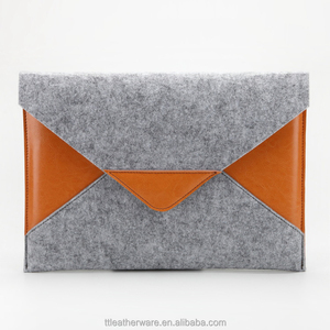 Brand Design Leather Dark Felt Sleeve Bag for MacBook Pro - Product Image 5