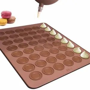 Hot Sale 56 Holes Round Silicone Macaroon pastry baking sheet mold Macaroon mat