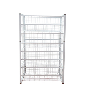 <span class=keywords><strong>Cesto</strong></span> <span class=keywords><strong>per</strong></span> Bucato in Filo Metallico Rettangolare, <span class=keywords><strong>Cesto</strong></span> Multi-piano con Ruote <span class=keywords><strong>per</strong></span> Vestiti - Product Image 2