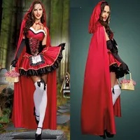 ליל כל הקדושים כיפה אדום מועדון לילה מלכת קוספליי שלב שמלת נשים cosplay תלבושות
