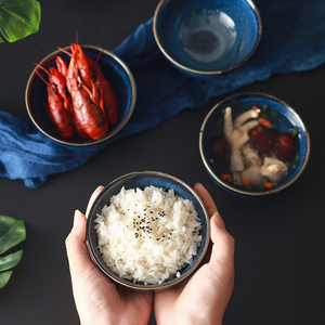 <span class=keywords><strong>Bol</strong></span> à <span class=keywords><strong>nouilles</strong></span> et salade <span class=keywords><strong>de</strong></span> riz en céramique, pour la Cuisine, <span class=keywords><strong>de</strong></span> style japonais, <span class=keywords><strong>de</strong></span> couleur bleu, Simple et rétro, 1 pièce - Product Image 3