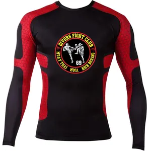 自定义 Rashguard 为男性战斗俱乐部拳击健美皮疹警卫打印您的标志快干适合瑜伽衬衫跑步上衣