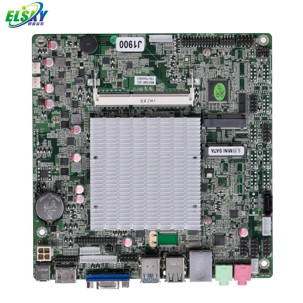 ELSKYメインボードとIn-tel Celeron J1900クアッドコア2.0Gファンレスミニitx 6 * COM 10 * USB 1/2 * 1000LAN (1800またはJ2900オプション)