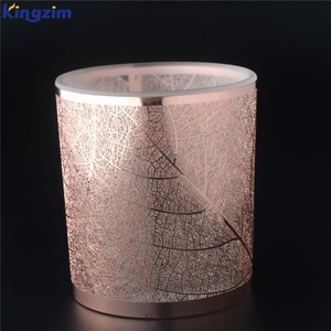 <span class=keywords><strong>Portacandele</strong></span> in Vetro con Decorazione in Metallo Personalizzata di Lusso, Design in <span class=keywords><strong>Oro</strong></span> Rosa per Candele Profumate - Product Image 3