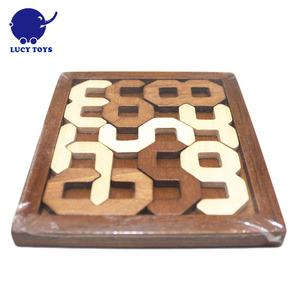 Hoge Kwaliteit Houten Educatief Speelgoed Iq 3d Puzzel Hersenen Teaser Spel