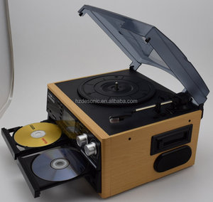 Ornement en bois de 4 pièces, lecteur d'enregistrement cd double, gramophone, phonographe - Product Image 1