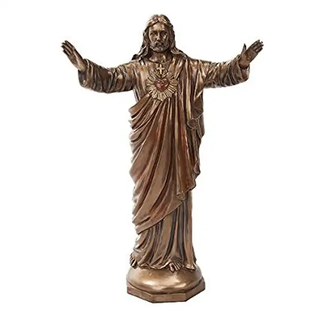Heilig Hart van Jezus Religieuze Brons Afwerking Standbeeld Beeldje