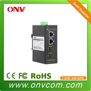 Multi-modo de 2 KM industrial poe switch de 4 puertos de conmutador de red de fibra (IPS33042PF) - Product Image 1