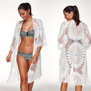 YOUME Pareo <span class=keywords><strong>de</strong></span> Playa con Bordado Floral para Mujer, Túnica <span class=keywords><strong>de</strong></span> Playa, Cardigan para Bikini, Traje <span class=keywords><strong>de</strong></span> <span class=keywords><strong>Baño</strong></span>, <span class=keywords><strong>Ropa</strong></span> <span class=keywords><strong>de</strong></span> <span class=keywords><strong>Baño</strong></span> - Product Image 1