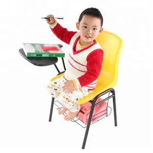 First Class Plastic Student Chair with Writing Board and Book Rack Stacking Lecture Chair School Furniture