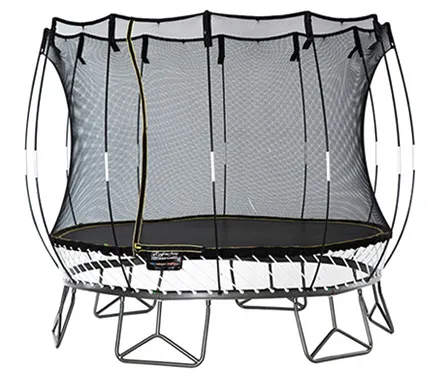 Zachte Rand Lente Gratis Outdoor Speeltuin Trampoline Met Behuizing Netto Basketbal Hoepel