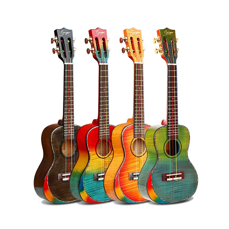 unique colorful musical instrument solid top concert ukulele