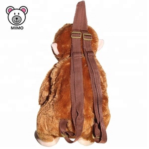 Zaino per Bambini a Forma di Scimmia in Morbido Peluche, Regalo Promozionale Personalizzato, Zaino Scolastico 3D a Forma di Animale Selvatico - Product Image 3